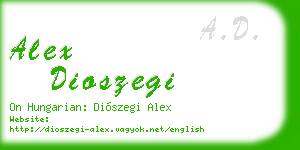 alex dioszegi business card