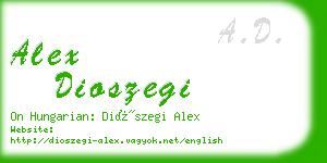 alex dioszegi business card